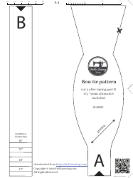 Document preview: Bow Tie Sewing Pattern Templates