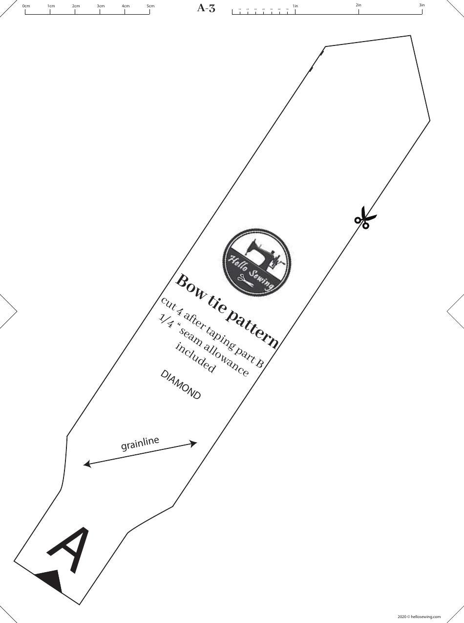 Bow Tie Sewing Pattern Templates Download Printable Pdf Templateroller