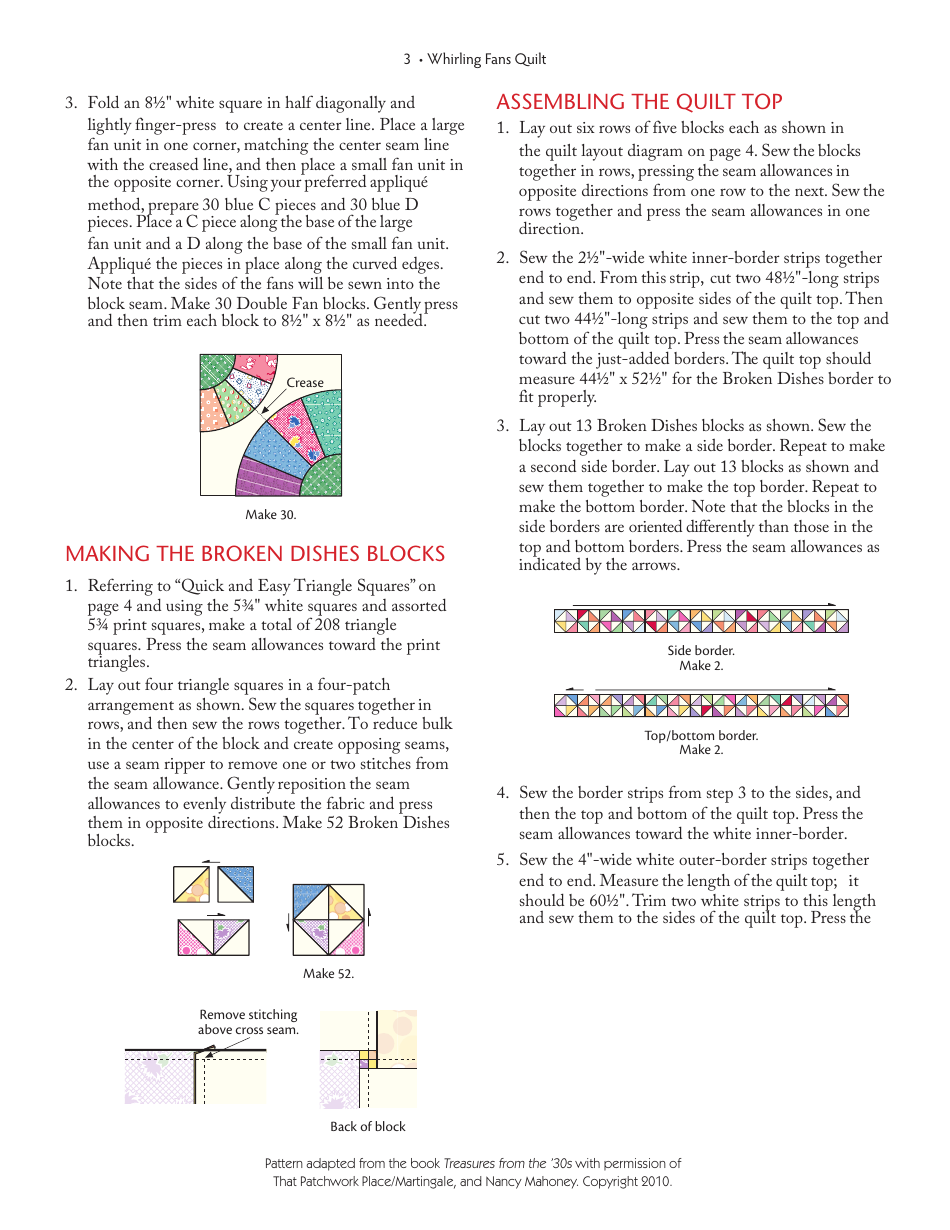 Whirling Fans Quilt Pattern Templates Download Printable PDF ...