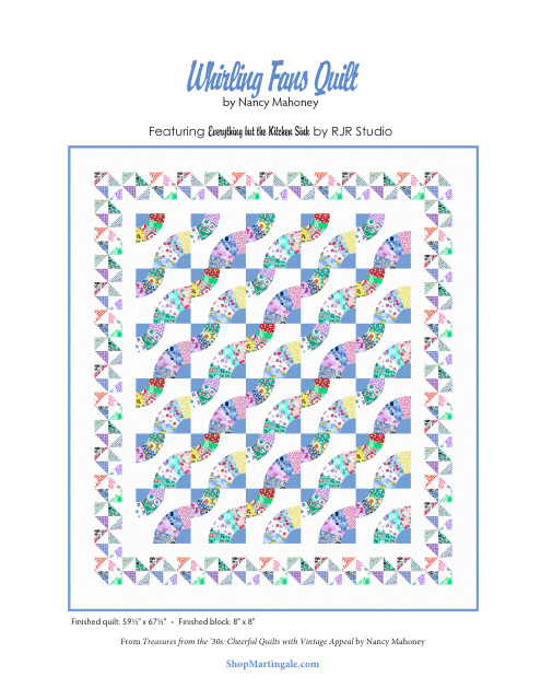 Whirling Fans Quilt Pattern Templates - Image Preview