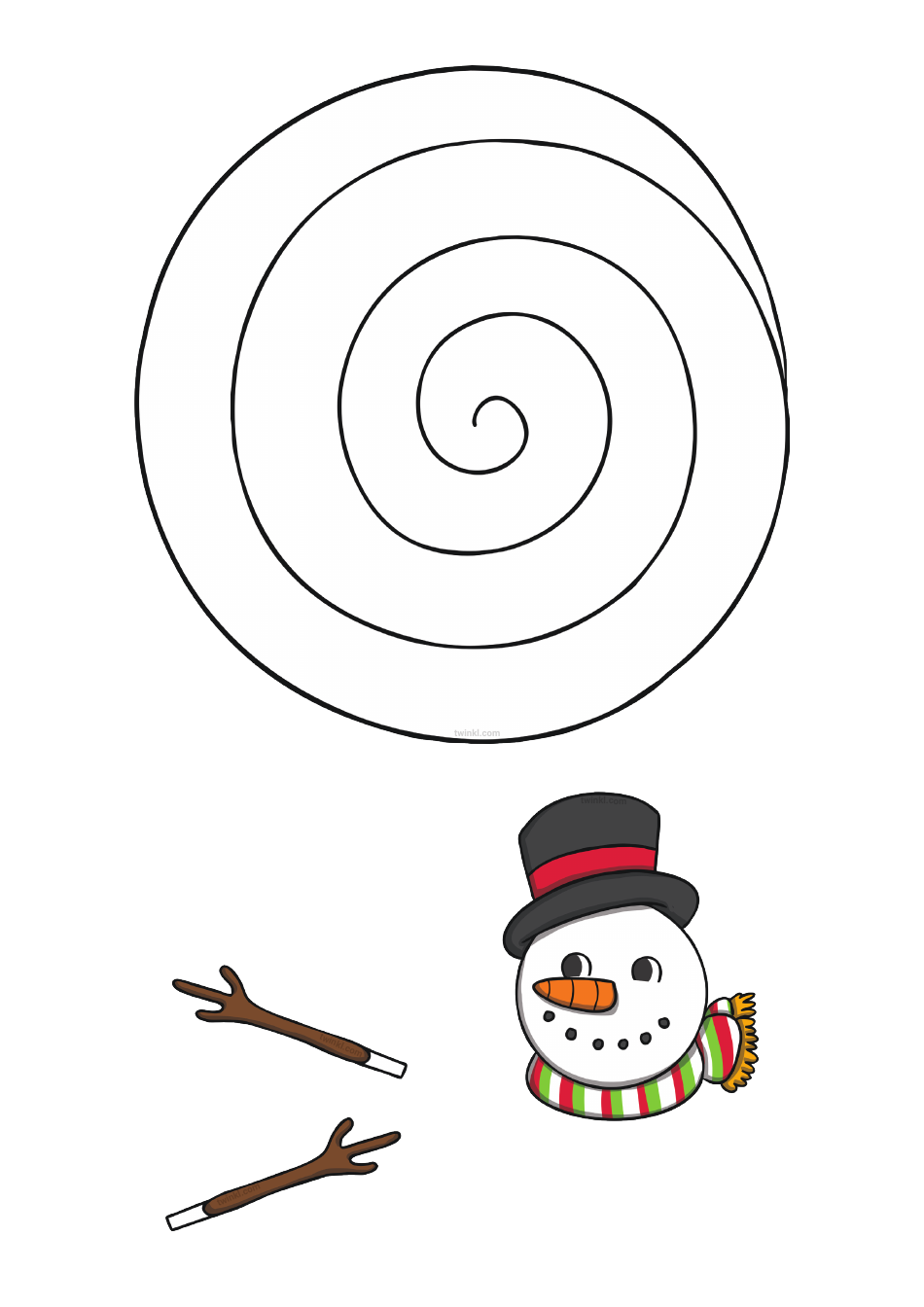 Snowman Template - Varicolored