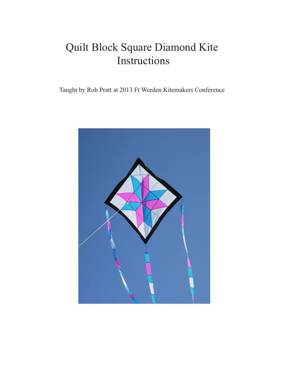 Quilt Block Square Diamond Kite Guide Preview Image