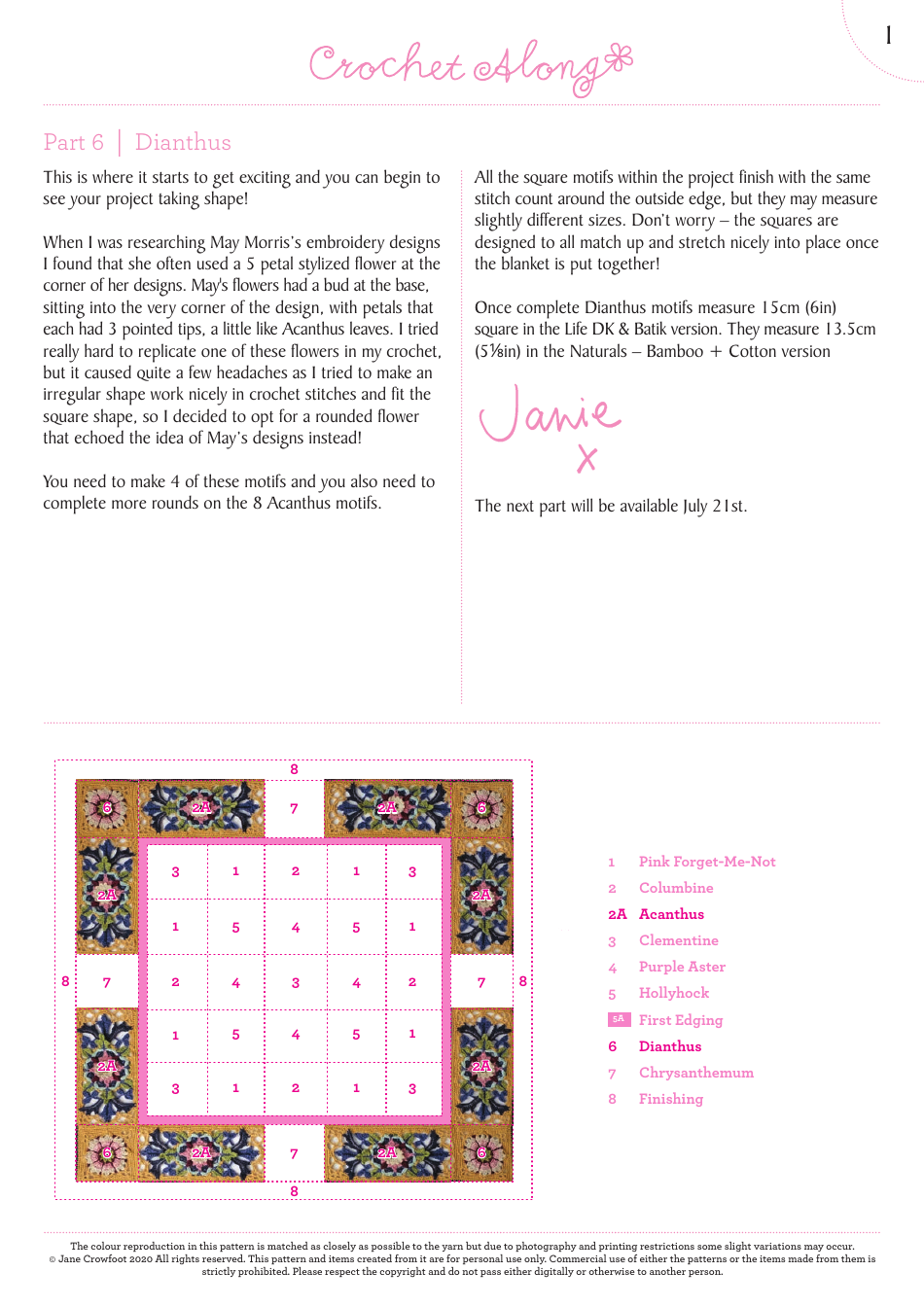 Dianthus  Acanthus Crochet Pattern - UK Terms, Page 2