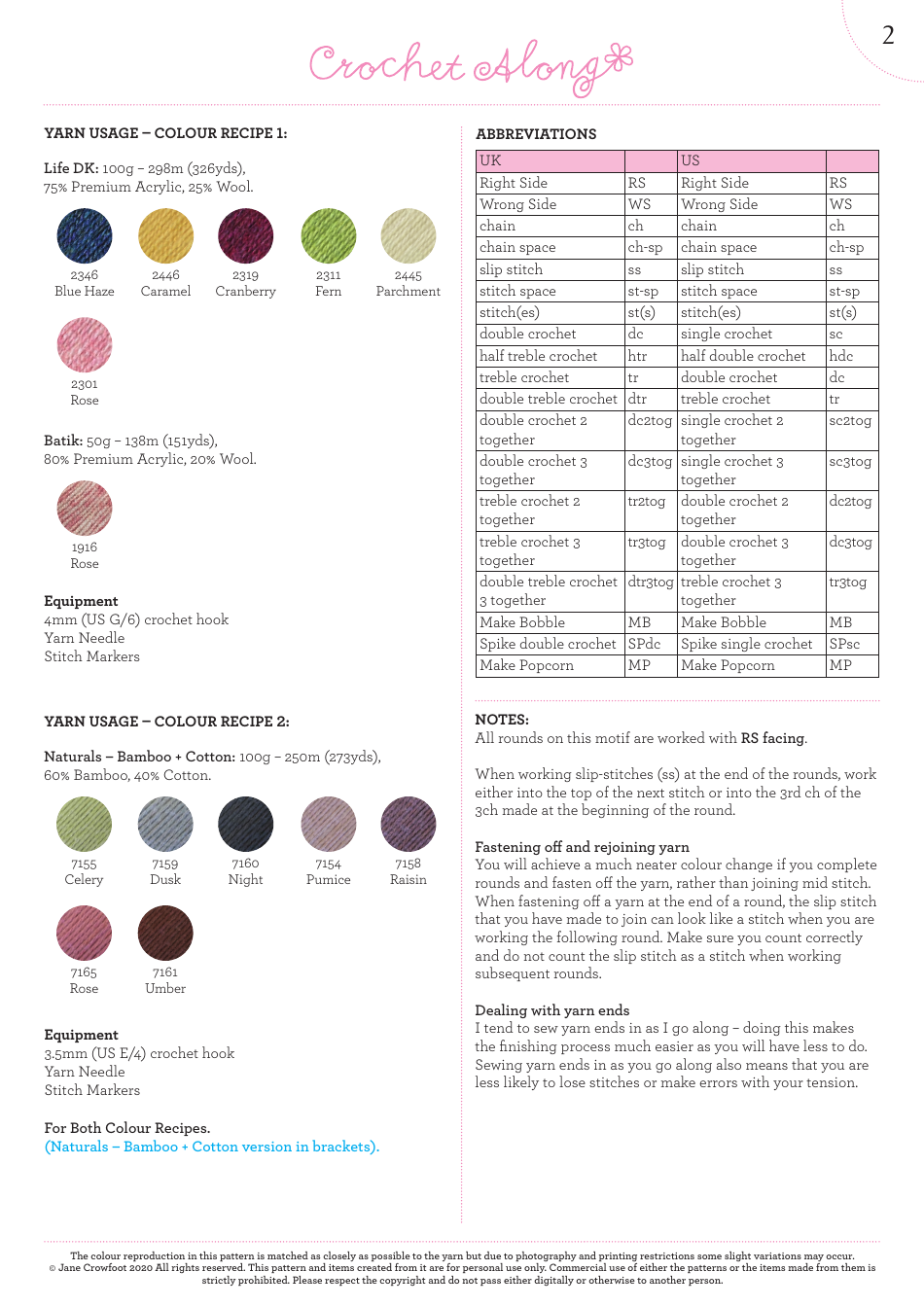 Dianthus  Acanthus Crochet Pattern - UK Terms, Page 3