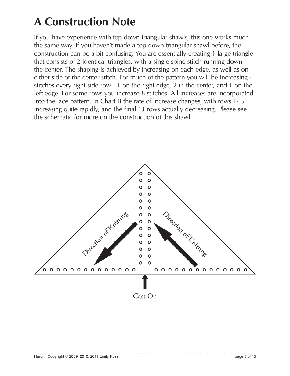 Haruni Shawl Knitting / Crochet Pattern, Page 3
