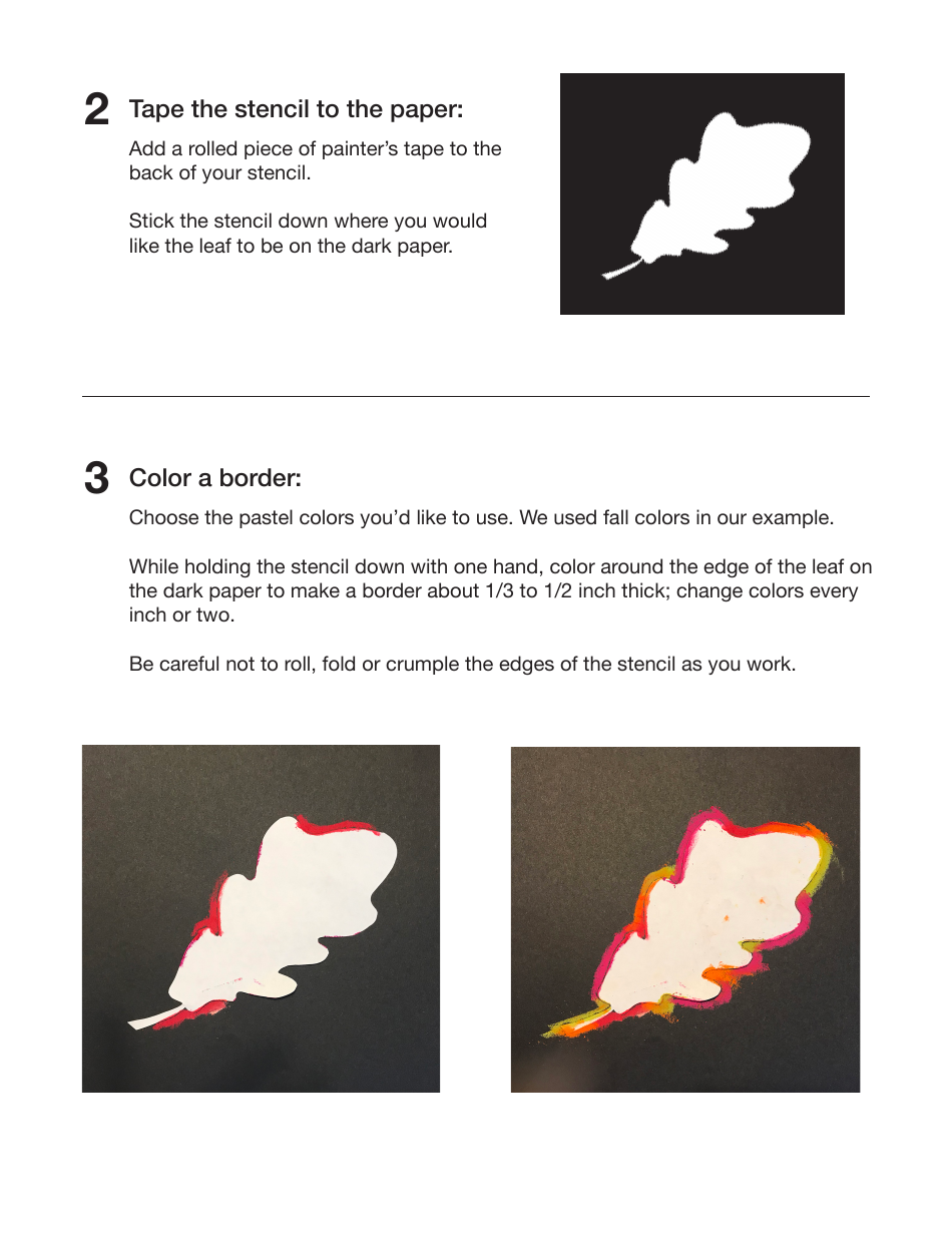 Fall Pastel Leaf Stencil Templates, Page 3