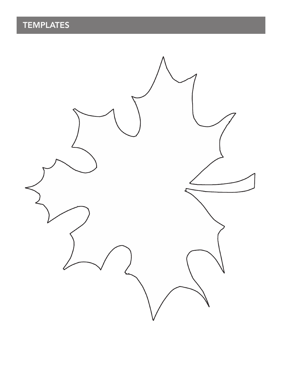 Fall Pastel Leaf Stencil Templates, Page 6