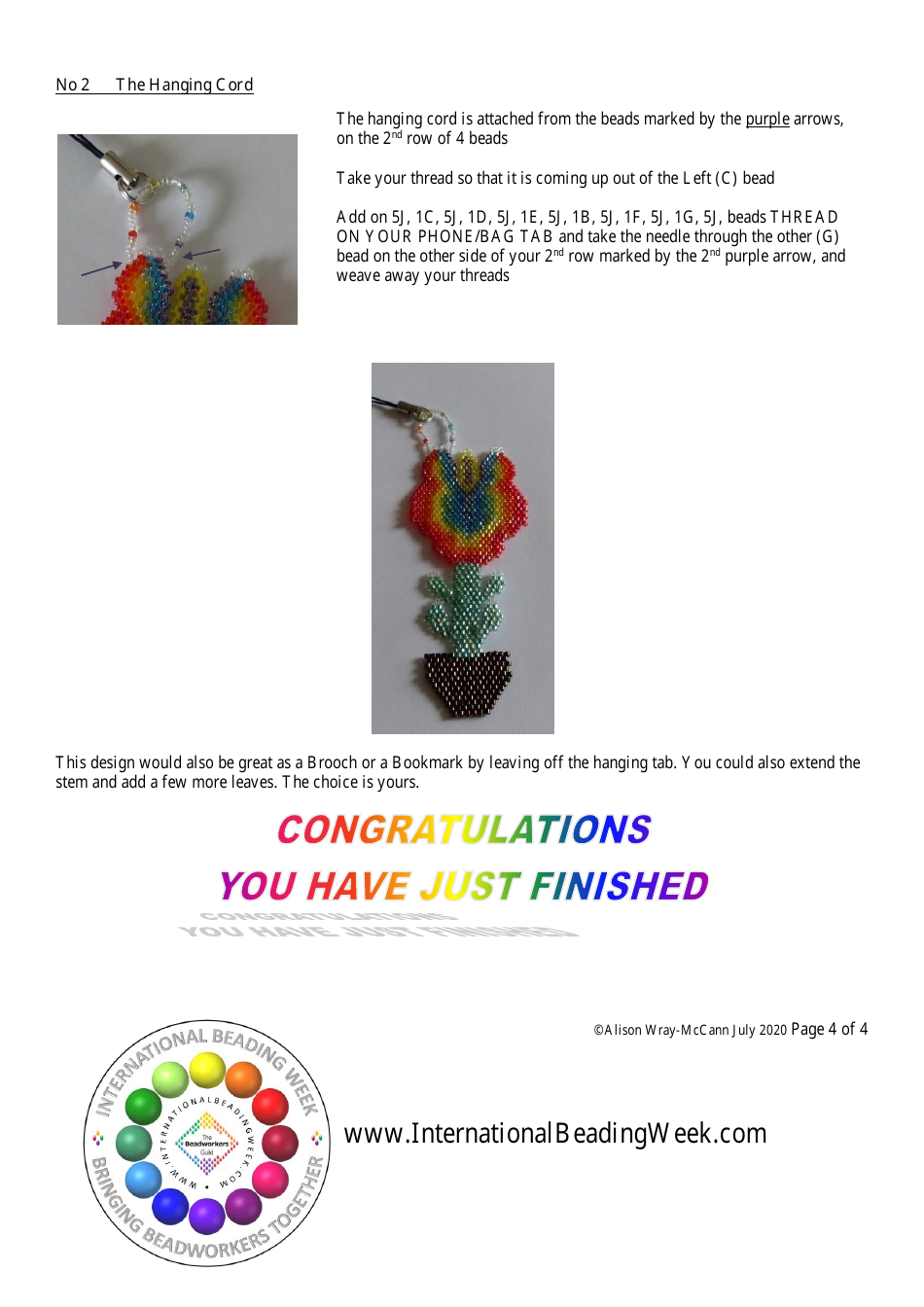 Rainbow Flower Beading Pattern, Page 4