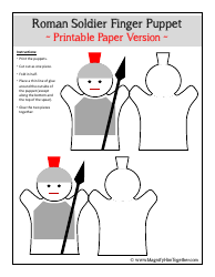 Document preview: Roman Soldier Finger Puppet Template
