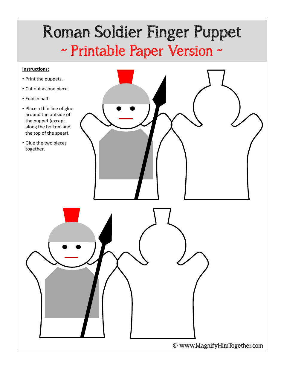 Roman Soldier Finger Puppet Template Download Printable PDF ...