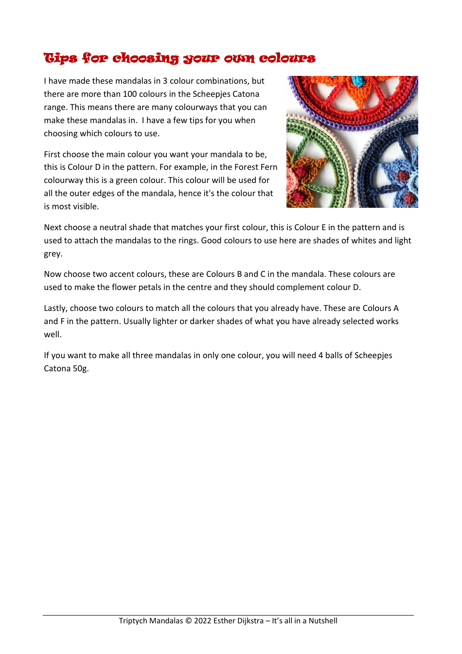 Triptych Mandala Crochet Pattern, Page 3