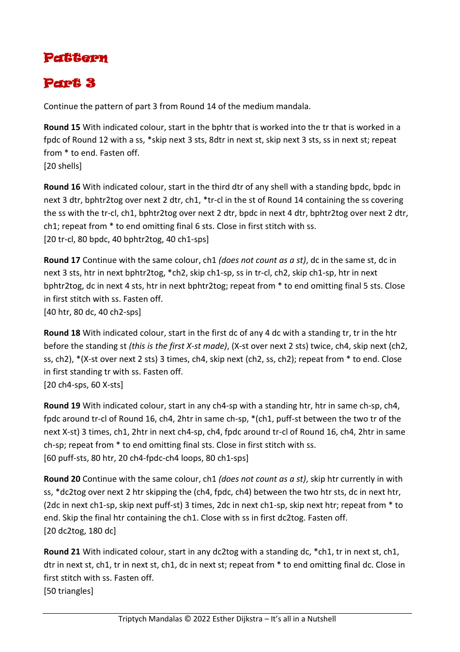 Triptych Mandala Crochet Pattern, Page 8