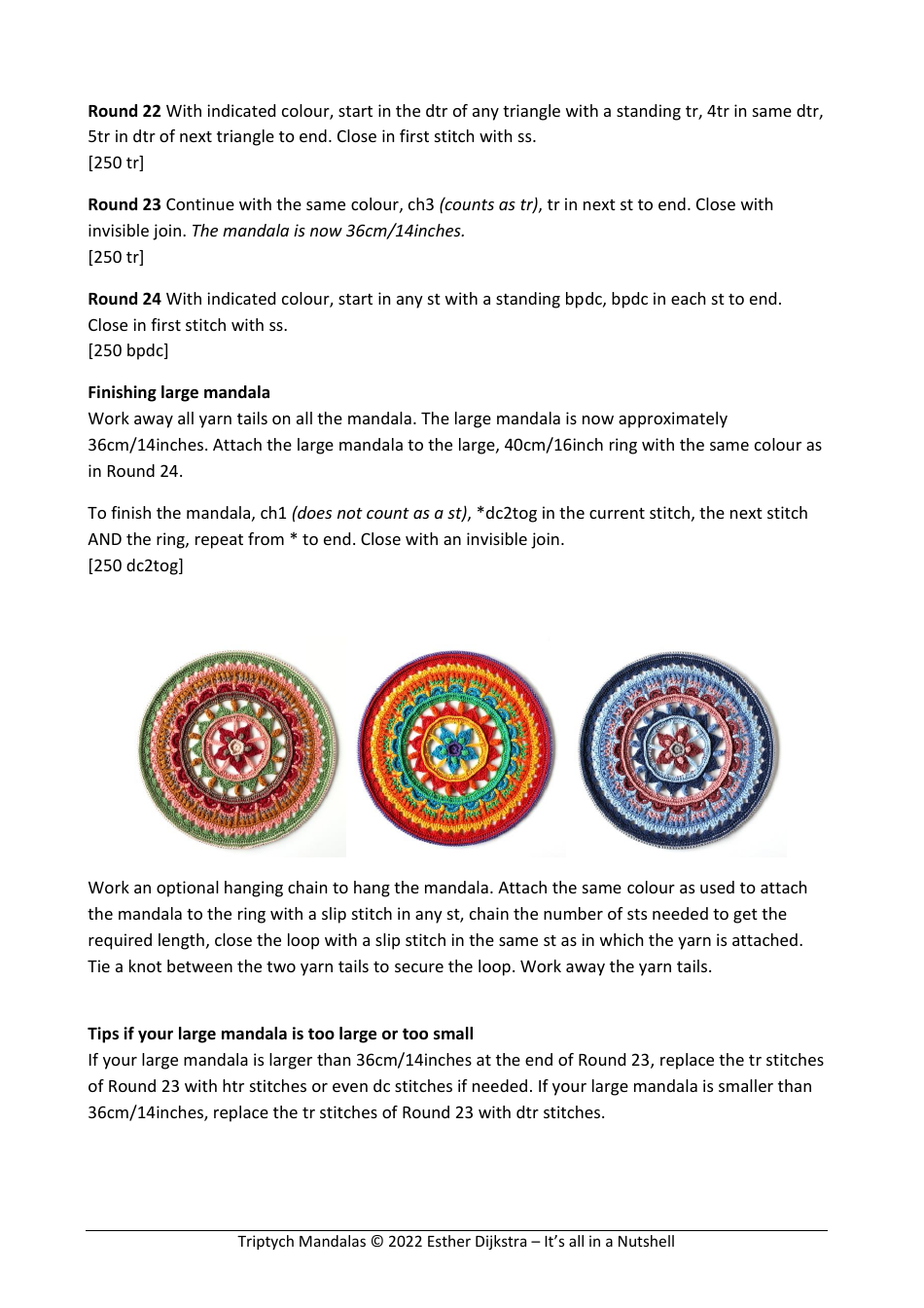 Triptych Mandala Crochet Pattern, Page 9