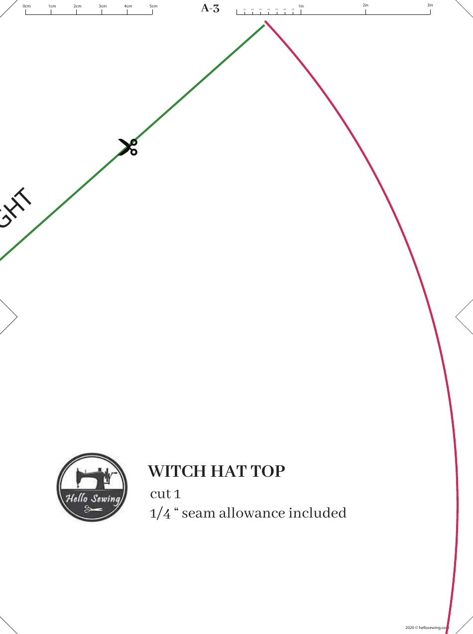 Witch Hat Sewing Template, Page 3