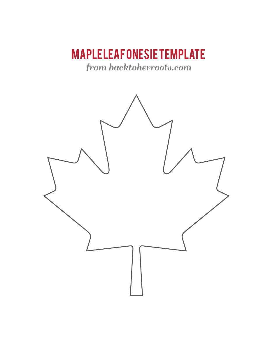 Maple Leaf Onesie Template, Page 1
