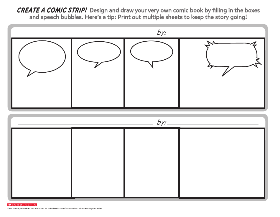 Comic Strip Template, Page 1