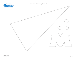 Document preview: Monsters University Pennant Templates