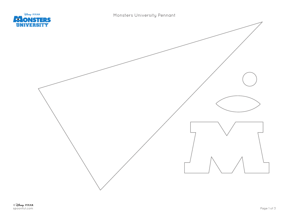 Monsters University Pennant Templates-preview