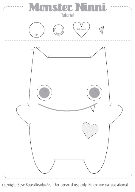 Monster Ninni Sewing Pattern Templates