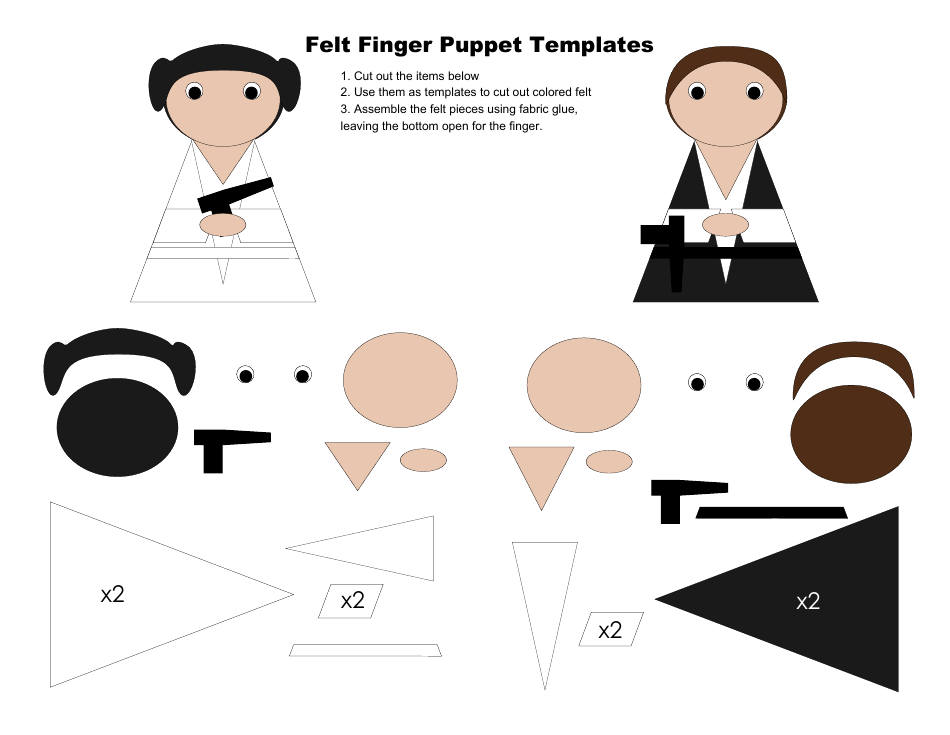 Star Wars Felt Finger Puppet Templates, Page 4
