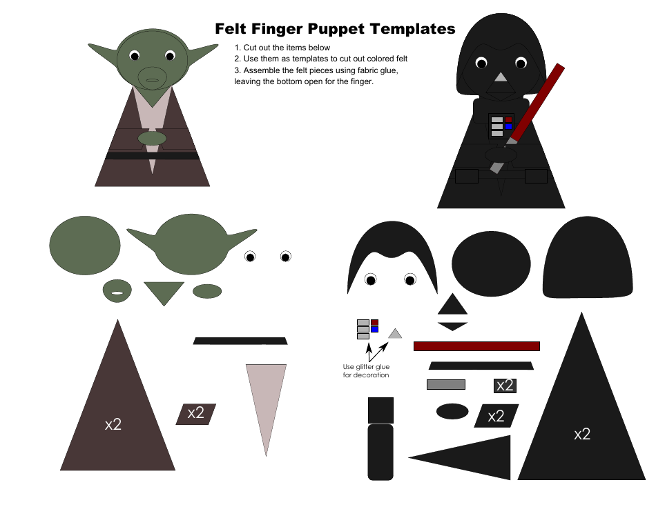 Star Wars Felt Finger Puppet Templates, Page 7