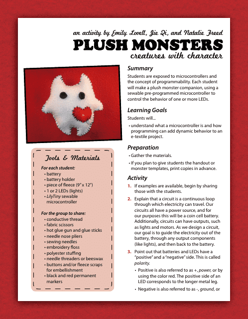 Plush Monster Sewing Pattern Templates