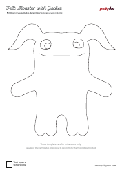 Document preview: Felt Monster With Jacket Sewing Templates