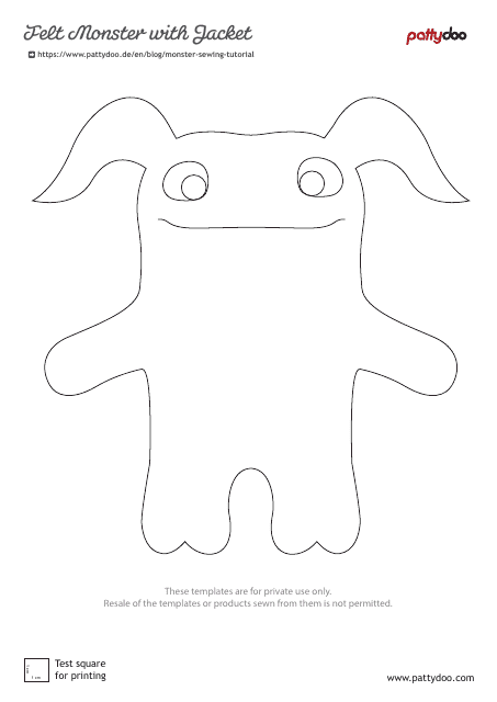 Felt Monster With Jacket Sewing Templates