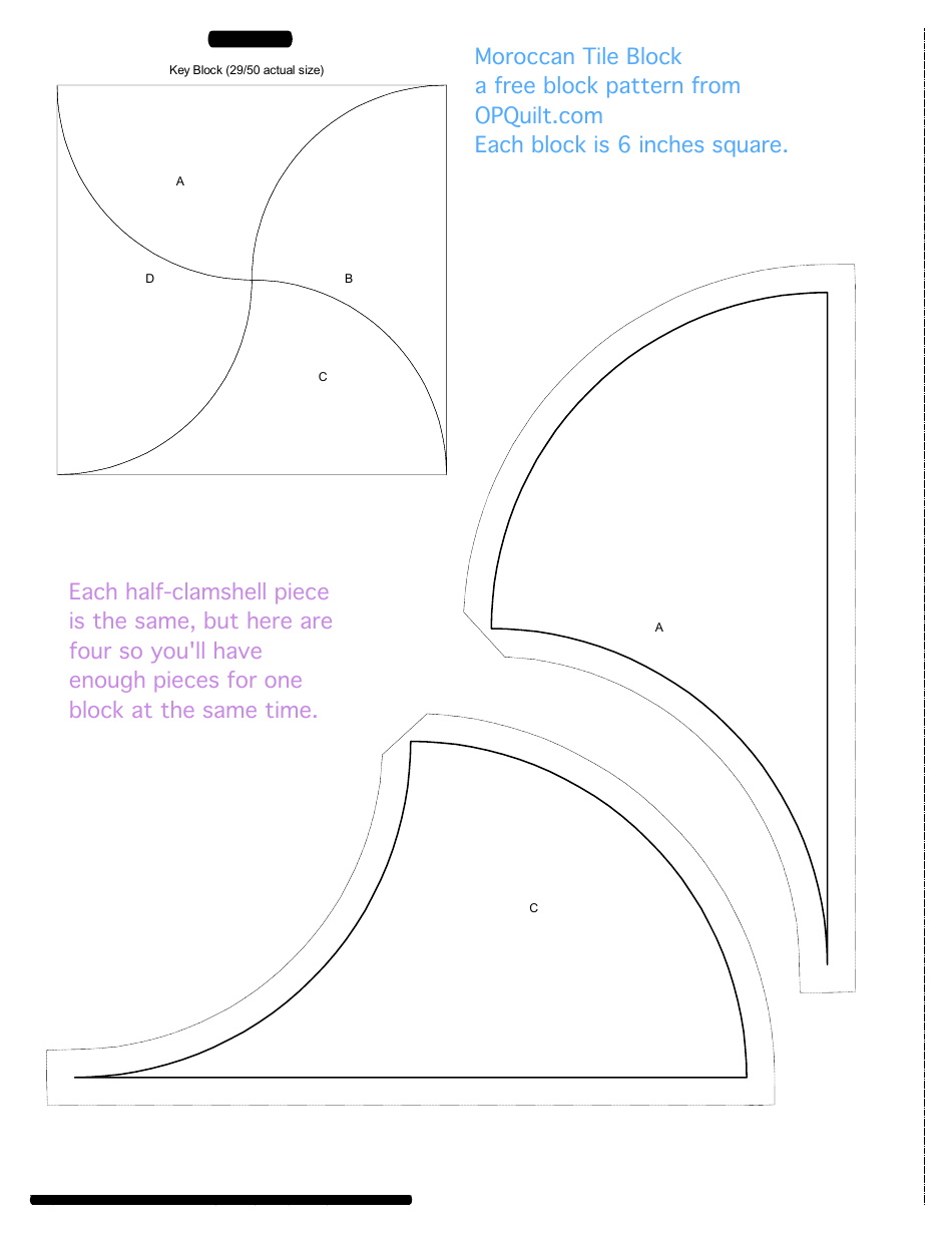 Moroccan Tile Quilt Block Pattern Templates, Page 1