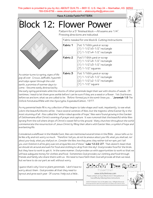 Flower Power Quilt Block Pattern
