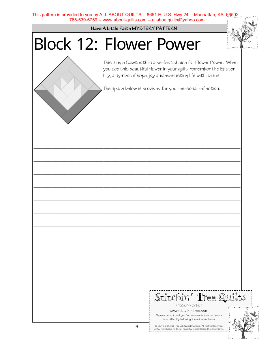 Flower Power Quilt Block Pattern, Page 4