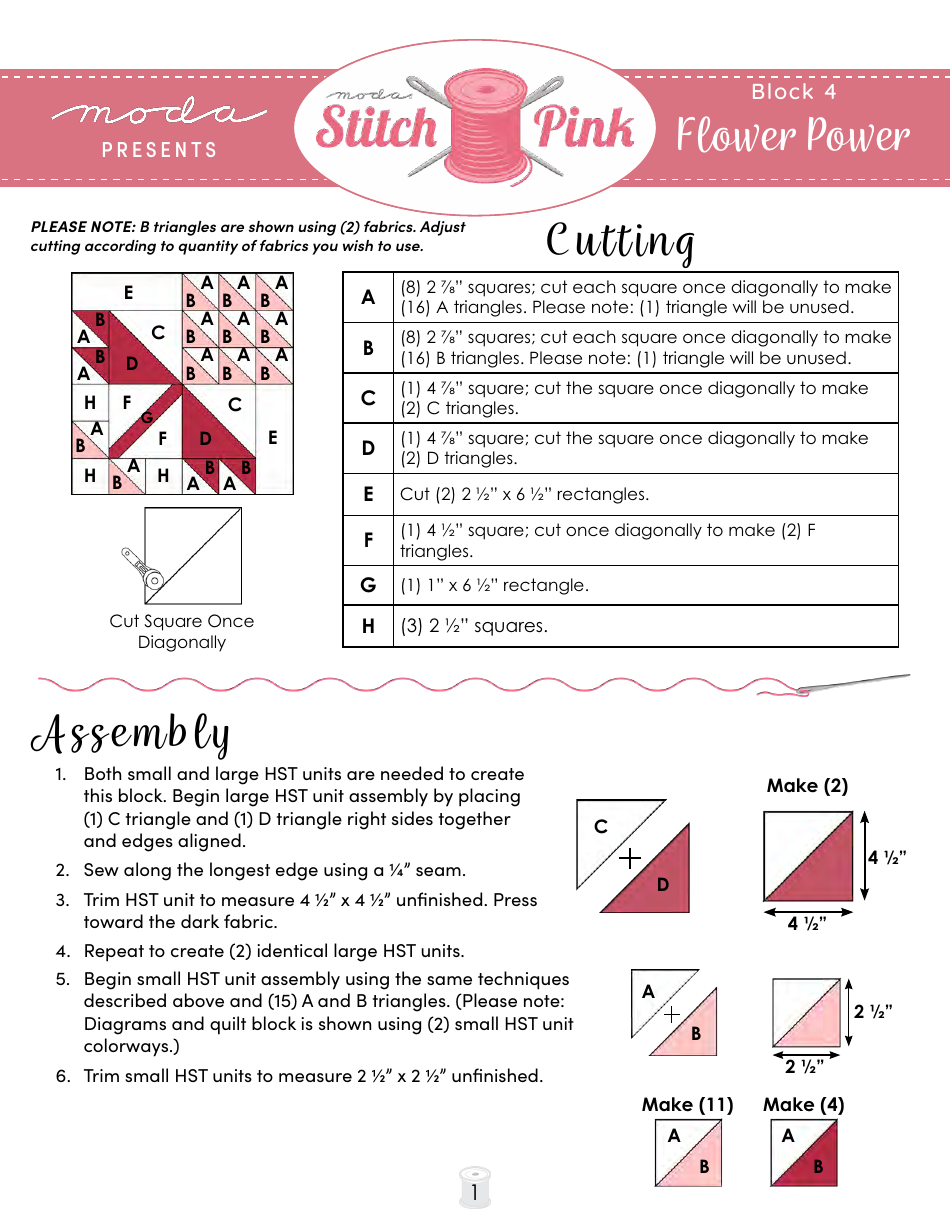 Flower Power Block Quilt Pattern Download Printable PDF | Templateroller