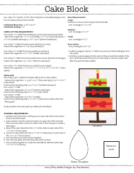 Document preview: Cake Quilt Block Pattern