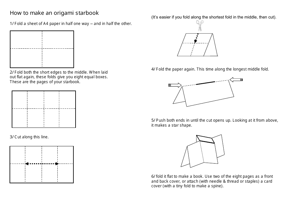 Origami Starbook Guide Download Printable PDF | Templateroller