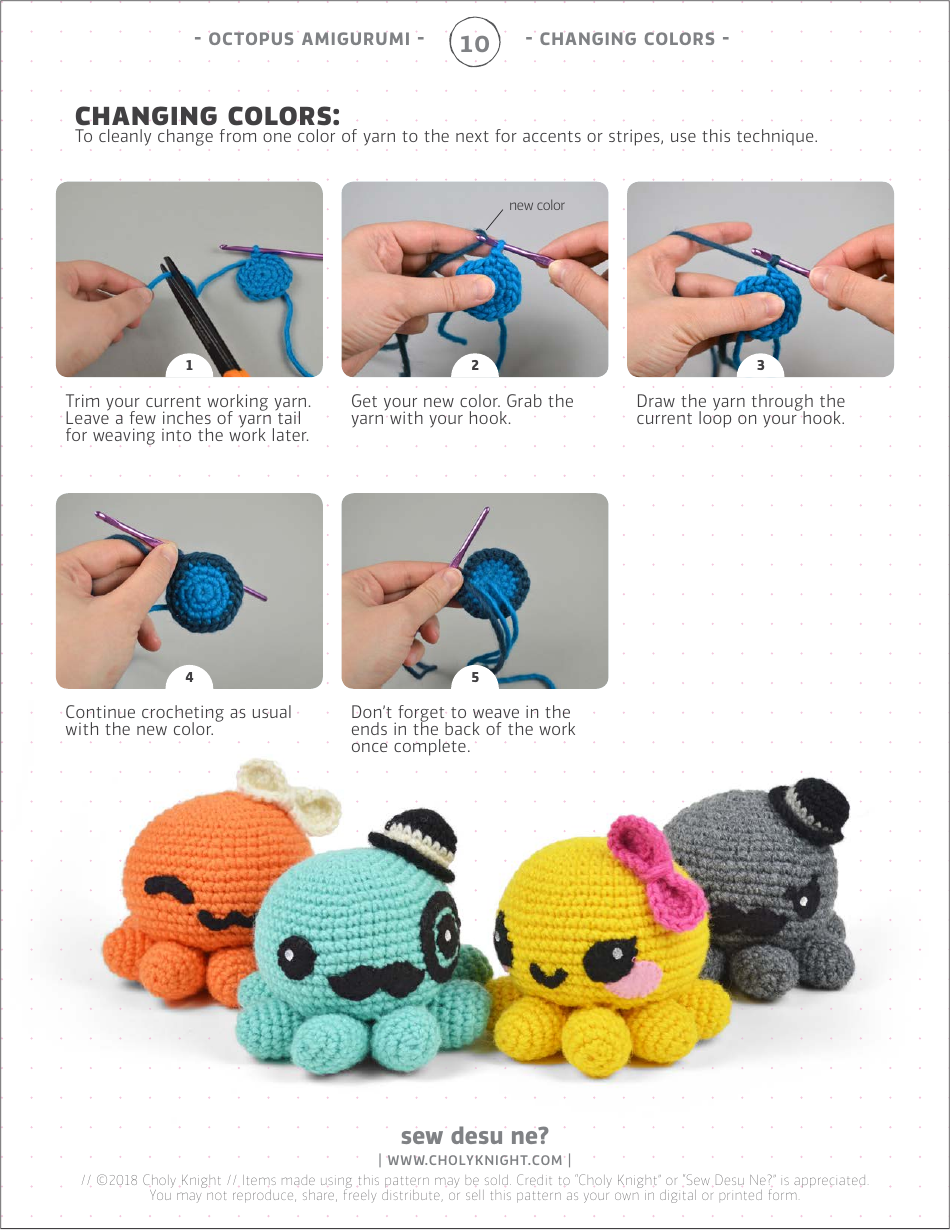 Octopus Amigurumi Crochet Pattern Templates, Page 10