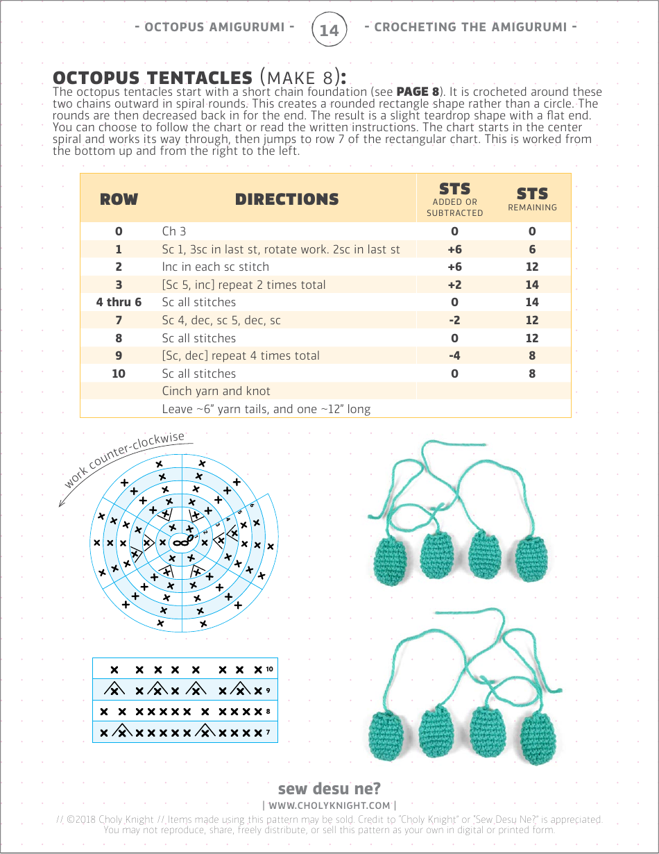 Octopus Amigurumi Crochet Pattern Templates, Page 14