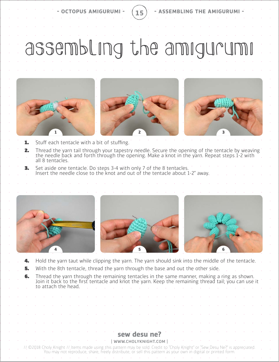 Octopus Amigurumi Crochet Pattern Templates, Page 15