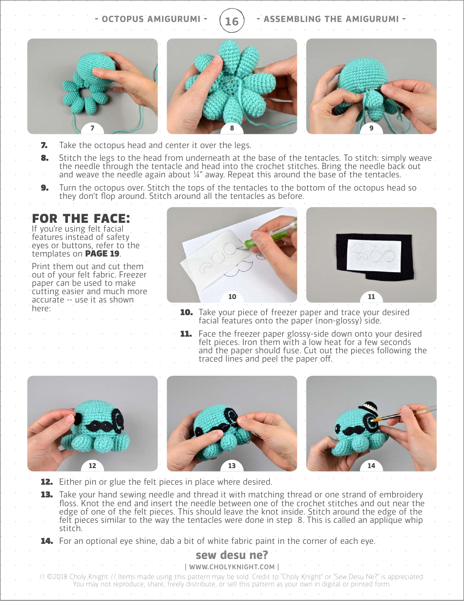 Octopus Amigurumi Crochet Pattern Templates, Page 16