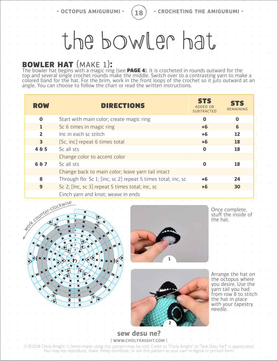 Octopus Amigurumi Crochet Pattern Templates, Page 18