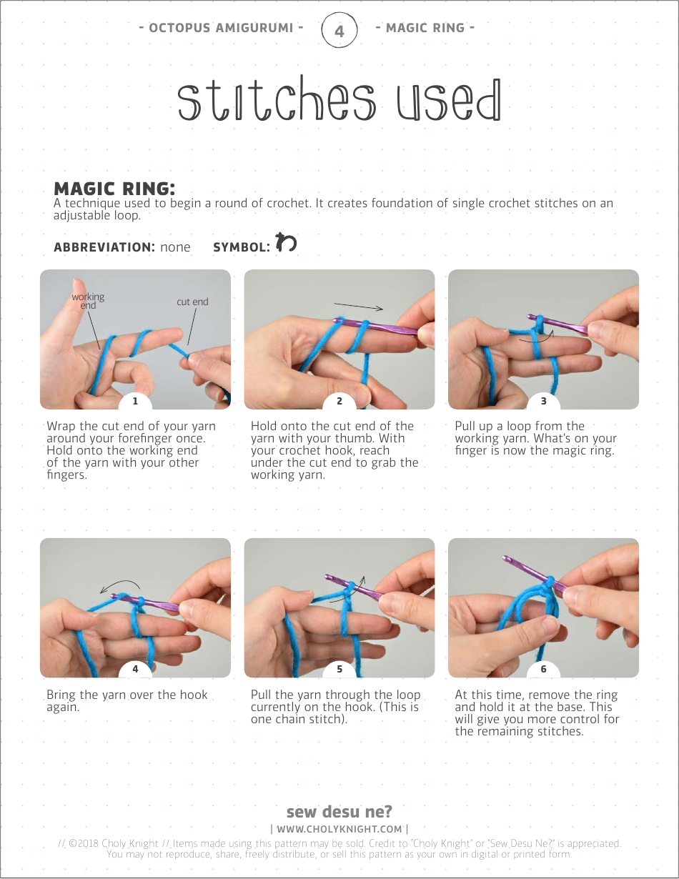 Octopus Amigurumi Crochet Pattern Templates, Page 4
