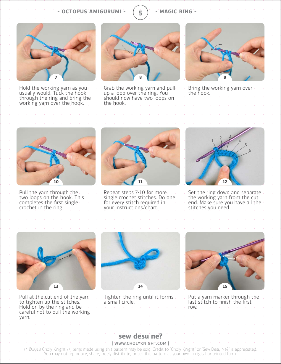 Octopus Amigurumi Crochet Pattern Templates, Page 5
