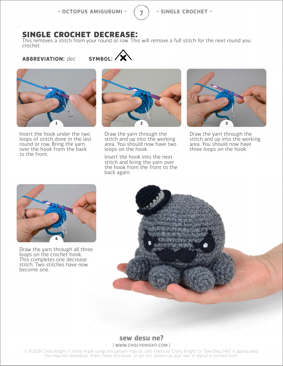 Octopus Amigurumi Crochet Pattern Templates, Page 7