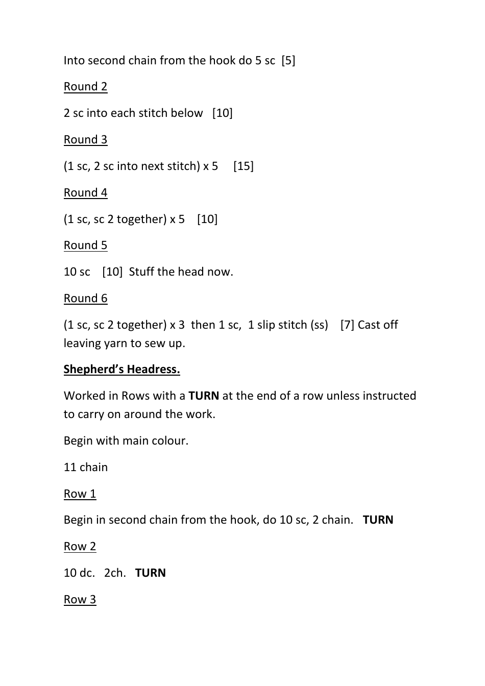 Shepherd Finger Puppet Crochet Patterns, Page 3