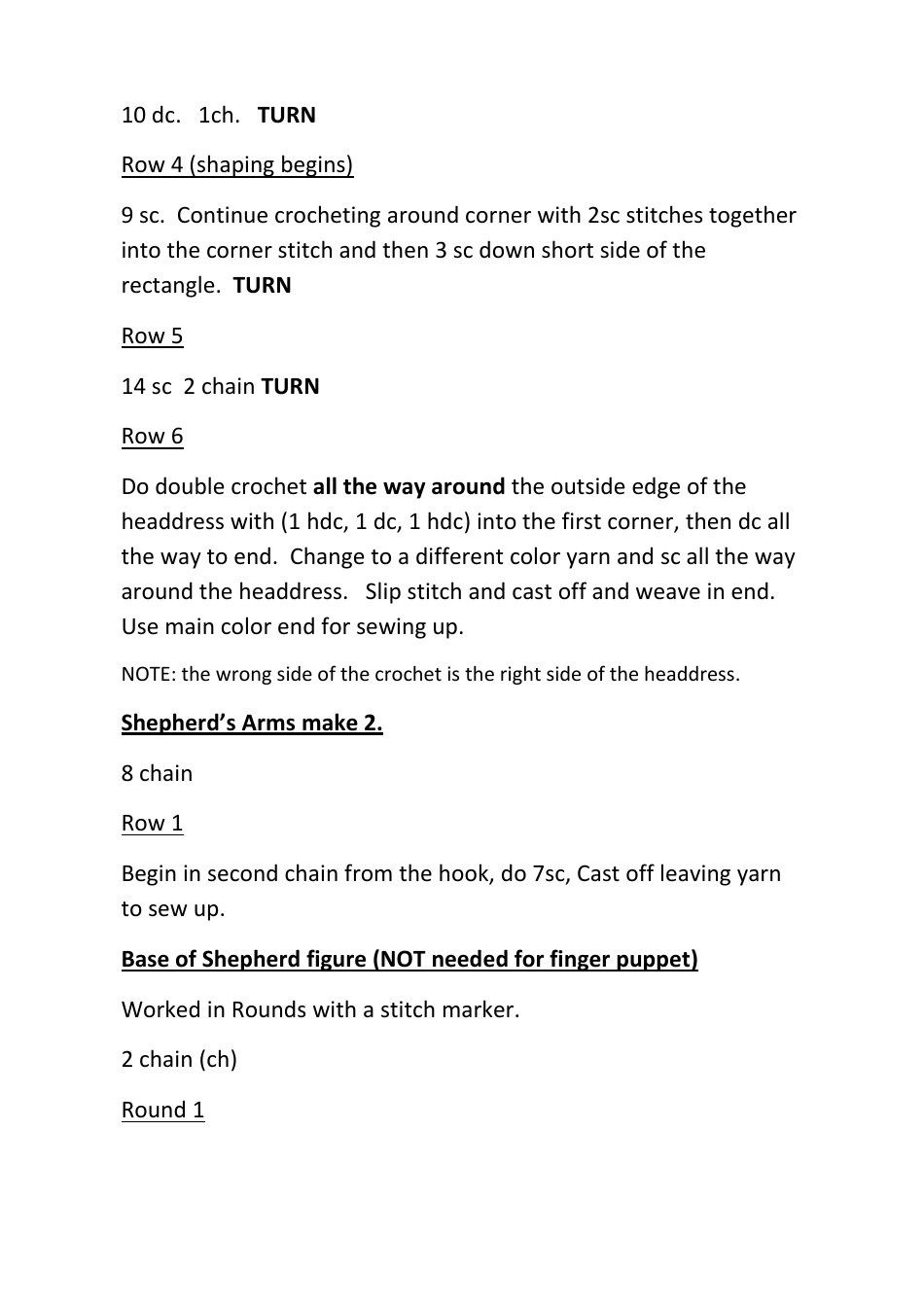 Shepherd Finger Puppet Crochet Patterns, Page 4