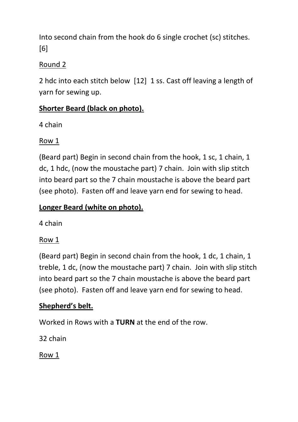 Shepherd Finger Puppet Crochet Patterns, Page 5