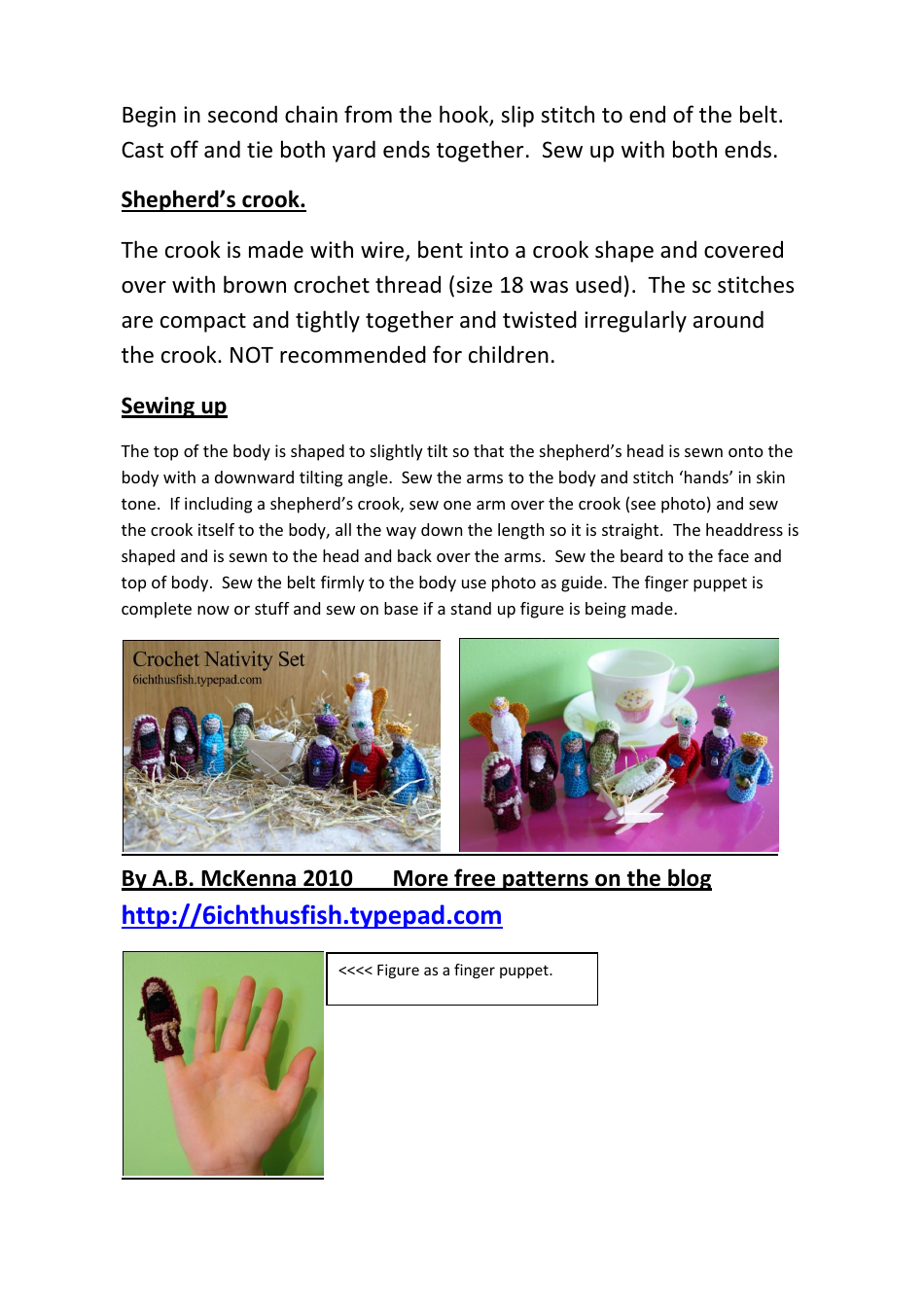 Shepherd Finger Puppet Crochet Patterns, Page 6