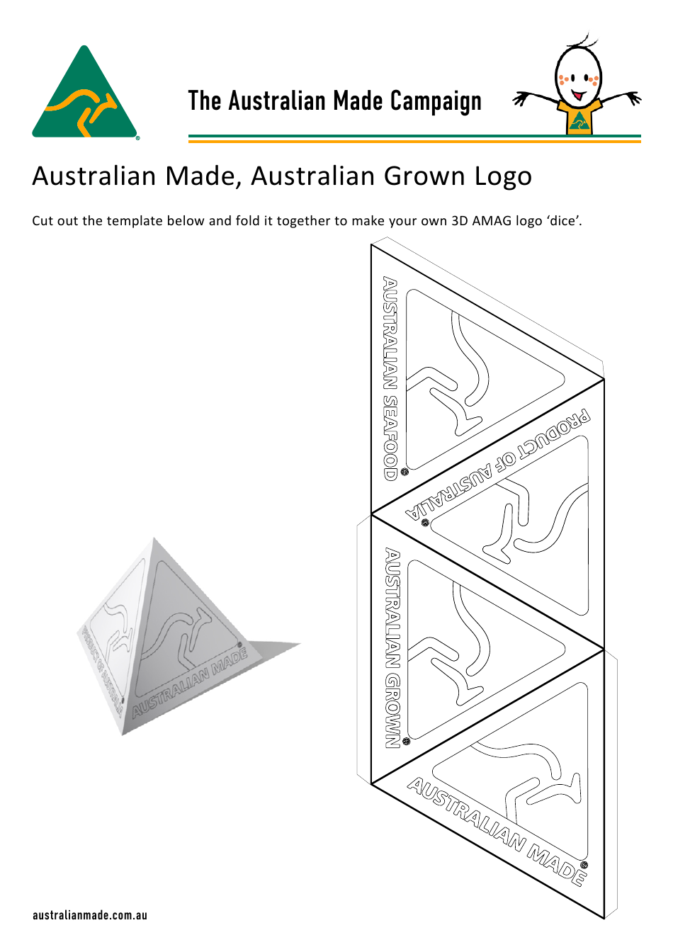 Australian Made, Australian Grown 3d Dice Templates Download Printable