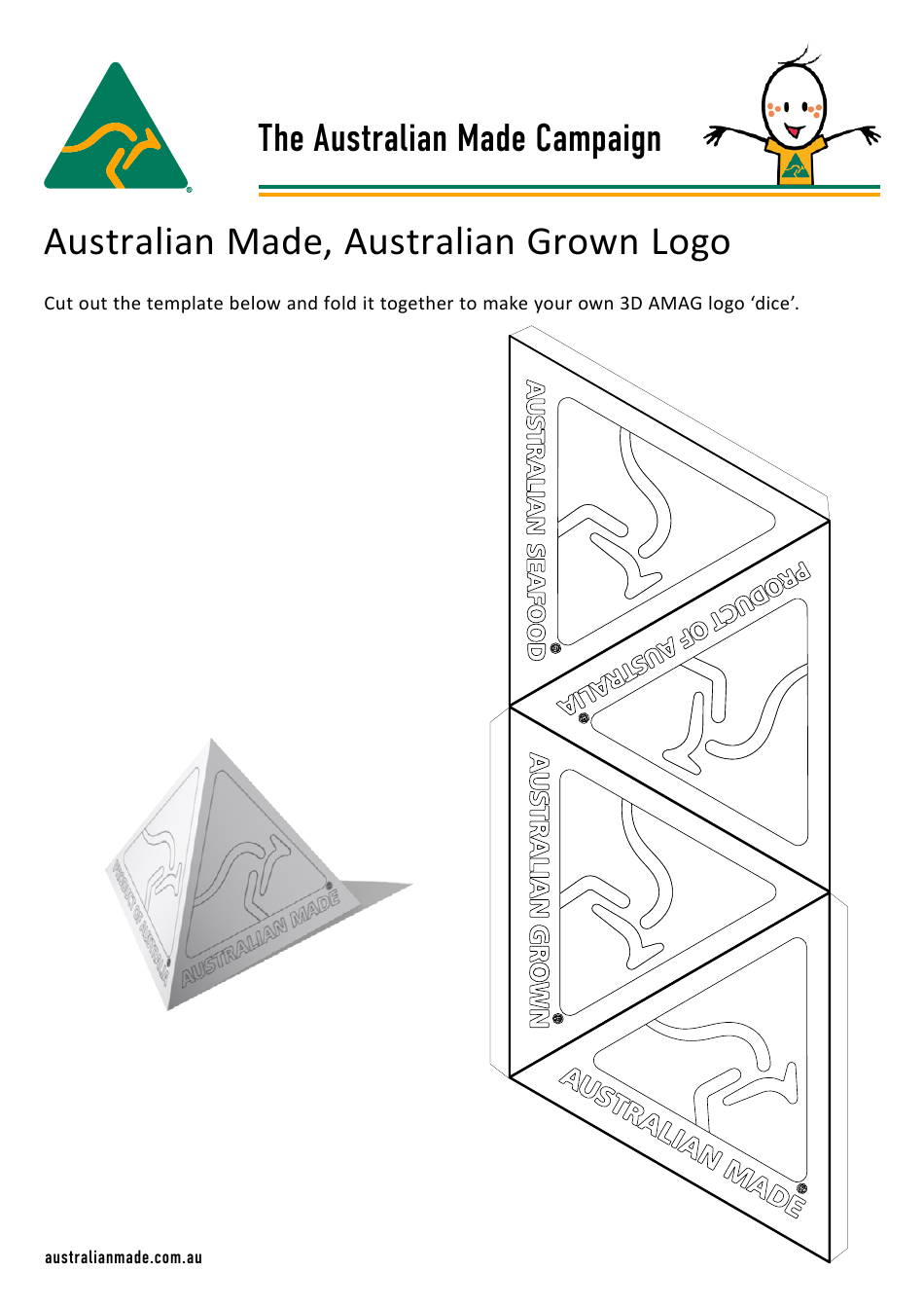 Australian Made, Australian Grown 3d Dice Templates, Page 1