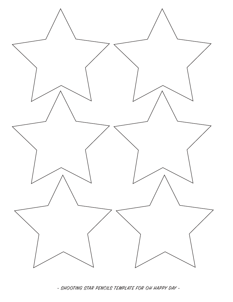Shooting Star Pencil Templates, Page 1