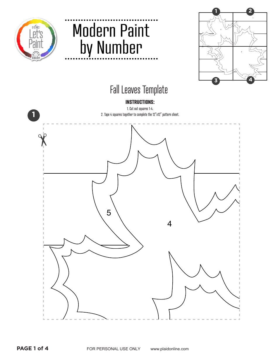 Number Fall Design Fall Leaves Paint by Number Templates Download Printable PDF ...